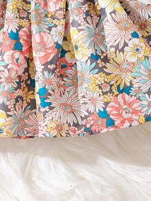 Đầm em bé Nơ Bướm Nút Xù Hoa Dễ thương - Nhiều màu - Xem 5