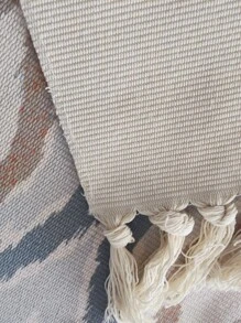 1入組滌綸地毯波西米亞幾何圖案流蘇裝飾地板地毯適用於臥室客廳 - 彩色 - 查看 5