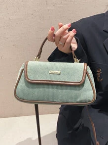 LECEY Colourblock Baguette Bag - Green - View 8