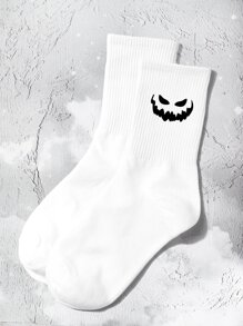 Halloween In mặt cười Vớ thuyền viên - trắng - Xem 3