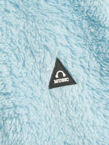 Manfinity VCAY Men Letter Embroidery Kangaroo Pocket Drawstring Teddy Hoodie - Mint Blue - View 3