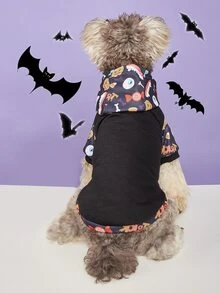 1pc Halloween Pet Sweatshirt, Suitable For Small/Medium Dogs & Cats, Perfect For Halloween Party, Gift