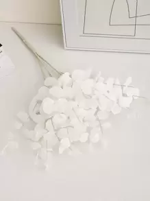 1 件人造花茎仿长茎银元叶假植物桉树花束用于花环派对家居工艺装饰、假植物、秋季装饰、房间、书桌、花园装饰、房间装饰用品、情人节、礼物 - 白色 - 查看 4