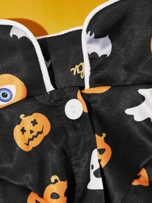 PETSIN Halloween Pumpkin And Ghost Patterned Loungewear - Black - View 5