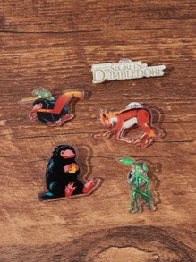 FANTASTIC BEASTS | SHEIN 5入組動物設計胸針 - 彩色 - 查看 1