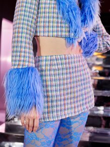 SHEIN ICON Plaid Tweed Mini Skirt - Multicolor - View 6