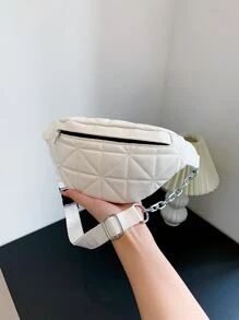 絎縫腰包 - 米色 - 查看 2