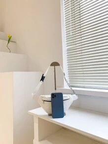 絎縫腰包 - 米色 - 查看 3