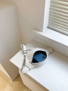 絎縫腰包 - 米色 - 查看 4