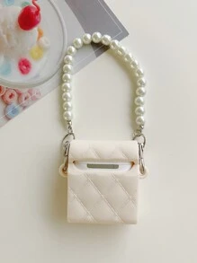 1入組珍珠鏈矽膠耳機保護套，適用於AirPods 1/2/3/Pro/Pro 2 - 米色 - 查看 2