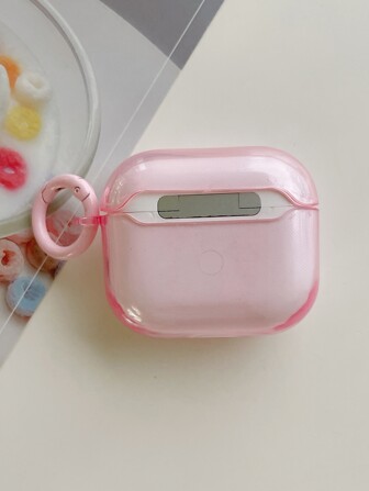 1 st. transparent skyddsfodral + ringspänne fallsäkra hörlursfodral kompatibelt med Apple 1/2/3/4, Pro, Pro 2:a generationens Bluetooth-hörlurar