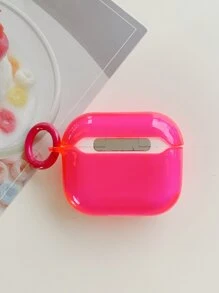 1pc Neon Pink Earphone Case Compatible With Apple 1/2/3/4, Pro/Pro 2, Shockproof Protection For New 4th Generation