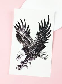 紋身貼紙，1 張鷹圖案臨時紋身女式，動物紋身貼紙成人，看起來真實假紋身，適合男士、女士和女孩 - 黑色 - 查看 4