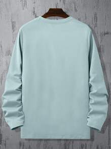 Manfinity Men Crane & Chinese Letter Graphic Tee - Mint Green - View 2