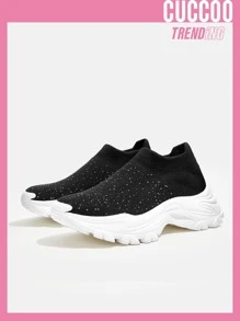 Cuccoo Slip On Chunky Sneakers - Black - View 1