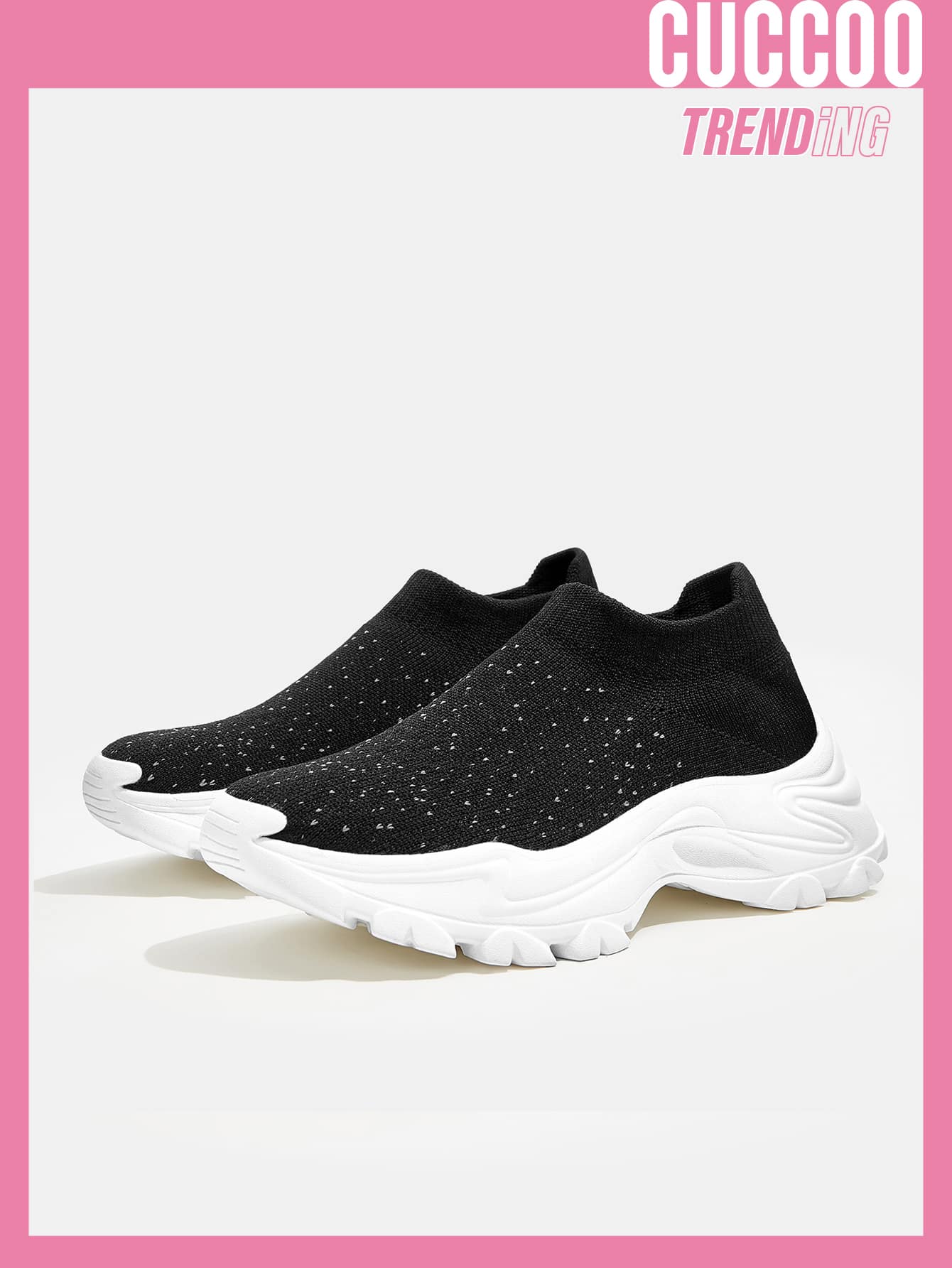 Cuccoo Slip On Chunky Sneakers - Black - View 1