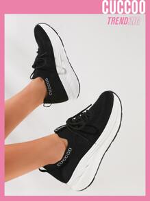 Cuccoo Zapatos de atletismo con estampado de letra transpirable - Negro - Ver 1