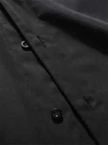 Aesthetic Post Áo sơ mi Nam Nút phía trước Lá thư Sẵn sàng - màu đen - Xem 3