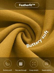 GLOWMODE 31" FeatherFit™ Yoga Flare Leggings Buttery-Soft Tummy Control Fitness Bootleg Trousers - Mustard Yellow - View 5