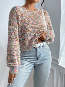 Jersey de space dye de hombros caídos - Multicolor - Ver 3