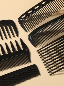 6pcs Plain Hair Comb Set, Wide Tooth Comb Styling Comb Set/Kit For All Hair Types For Hair Styling Hair Brush, Comb, Hair Tools, Hair Products And Accessories For Barber Salon Beauty Back To School, Travel Holiday Essentials, Brushes, Edge Brush Hair Comb Hair, Detangling Brush, Comb, Slick Back Brush, Hairbrush, Edge Brush Hair Brush, Detangling Brushes, Hair Brush, Barber, Hairdressing Equipment, Hairdressing, Hair Brush, Brush Hair Brush Set, Comb Hair, Comb For Curls, Detangling Brush, Hair Brush For Women, Barbershop, Hairdressing Equipment - Black - View 4