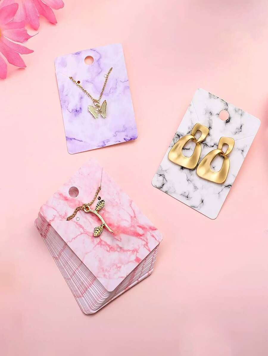 30 件珠宝收纳卡，适用于耳环、项链（颜色和图案随机）返校季