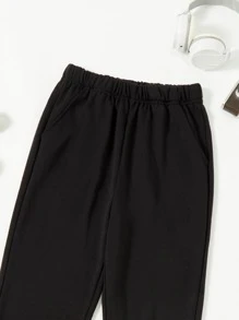 Boys Letter Graphic Joggers - Black - View 3