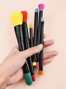 Set de 6 piezas de brochas de maquillaje facial, set de brochas, kit de brochas de maquillaje, set de brochas de maquillaje, set de maquillaje completo, set de brochas de maquillaje, kit de maquillaje completo, set de brochas, set de brochas de maquillaje, set de regalo de maquillaje, set - Multicolor - Ver 6