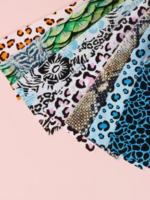 FULL BEAUTY 10pcs Leopard & Snake Skin Pattern Nail Art Transfer Sticker - Multicolor - View 5