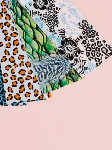 FULL BEAUTY 10pcs Leopard & Snake Skin Pattern Nail Art Transfer Sticker - Multicolor - View 6