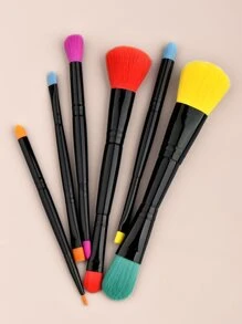 Set de 6 piezas de brochas de maquillaje facial, set de brochas, kit de brochas de maquillaje, set de brochas de maquillaje, set de maquillaje completo, set de brochas de maquillaje, kit de maquillaje completo, set de brochas, set de brochas de maquillaje, set de regalo de maquillaje, set - Multicolor - Ver 2
