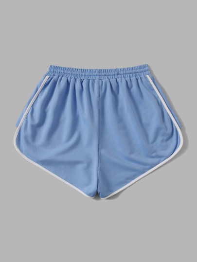Kawaii Cartoon Graphic Contrast Binding Shorts