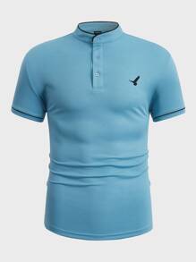 Manfinity VCAY Men Bird Print Polo Shirt - Blue - View 1