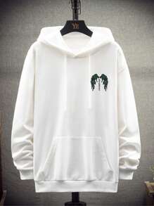 Manfinity Áo nỉ Nam Túi Dây kéo Lá thư Đồ họa Đường phố - trắng - Xem 2