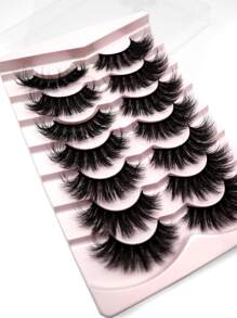 7pairs Volumized False Eyelashes Strip Lashes,Lashes,Eyelashes,Fake Lashes - Black - View 2