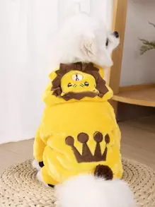 Lion Design Pet Jumpsuit - Yellow - View 2