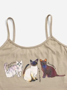 JOLLY by Jiajia Fairycore Letter Cat Graphic Pajama Set, School - Multicolor - View 4