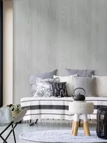 1卷木紋牆紙簡易PVC牆膠卷用於家庭裝飾 - 淺灰色 - 查看 2