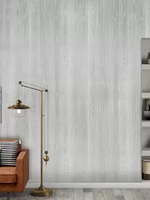 1卷木紋牆紙簡易PVC牆膠卷用於家庭裝飾 - 淺灰色 - 查看 7