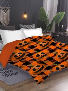 Halloween Pumpkin Pattern Duvet Cover Without Filler - Multicolor - View 2