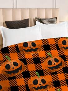 Halloween Pumpkin Pattern Duvet Cover Without Filler - Multicolor - View 3