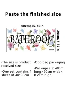 Letter Graphic Wall Sticker, Pvc Waterproof Self Adhesive Wall Art Decor For Home Bathroom Decor, Stickers, Wall Decal, Vinyl Decal For Home Decorations, Spring Decoration Items Refresh Your Home, Festival Decoration Stickers Gifts Birthday Graduation - Multicolor - View 5