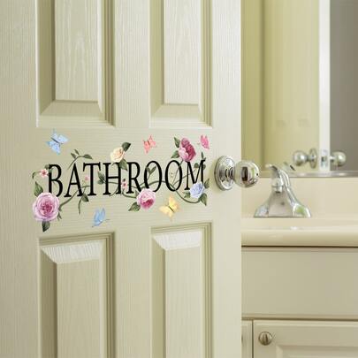 Letter Graphic Wall Sticker, Pvc Waterproof Self Adhesive Wall Art Decor For Home Bathroom Decor, Stickers, Wall Decal, Vinyl Decal For Home Decorations, Spring Decoration Items Refresh Your Home, Festival Decoration Stickers Gifts Birthday Graduation