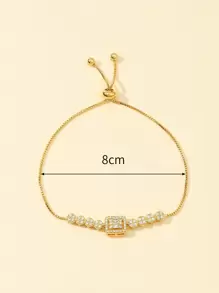 1pc Luxury Inlay Bracelet, Personalized & Fashionable Accessory Suitable For Engagement, Wedding & Other Important Occasions For Women - Yellow Gold - View 3