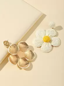 Pendientes colgantes con forma de flor, regalo para San Valentín, mamá, madre, Día de la Madre - Blanco - Ver 3