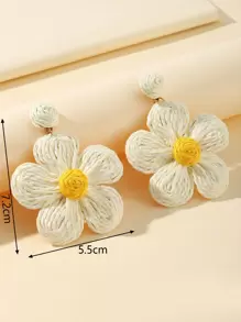 Pendientes colgantes con forma de flor, regalo para San Valentín, mamá, madre, Día de la Madre - Blanco - Ver 4