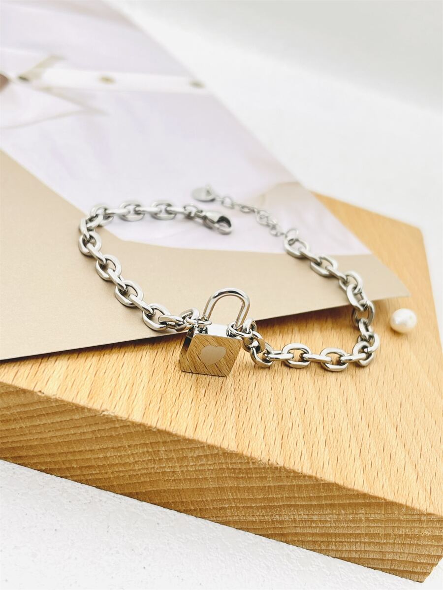 鎖裝飾手環 - 銀色 - 查看 1