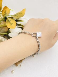 鎖裝飾手環 - 銀色 - 查看 2