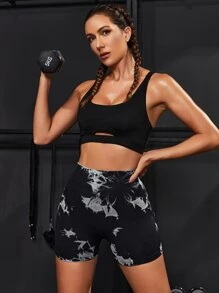 POWERISTA Powerista High Waist Tie Dye Sports Shorts Spandex Shorts Stretchy Shorts Biker Shorts