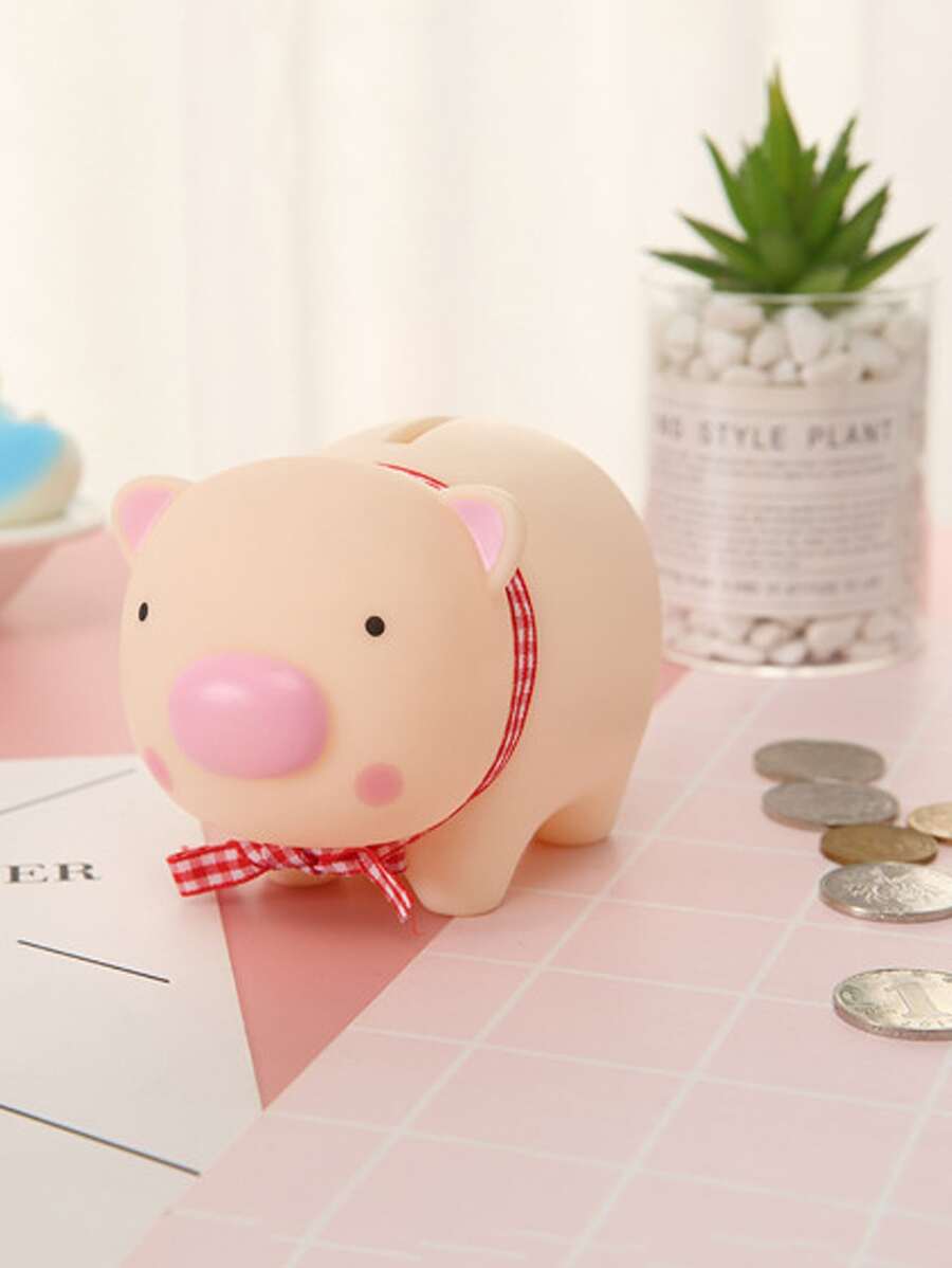 1pc Pig Shaped Money Box - Apricot - View 1